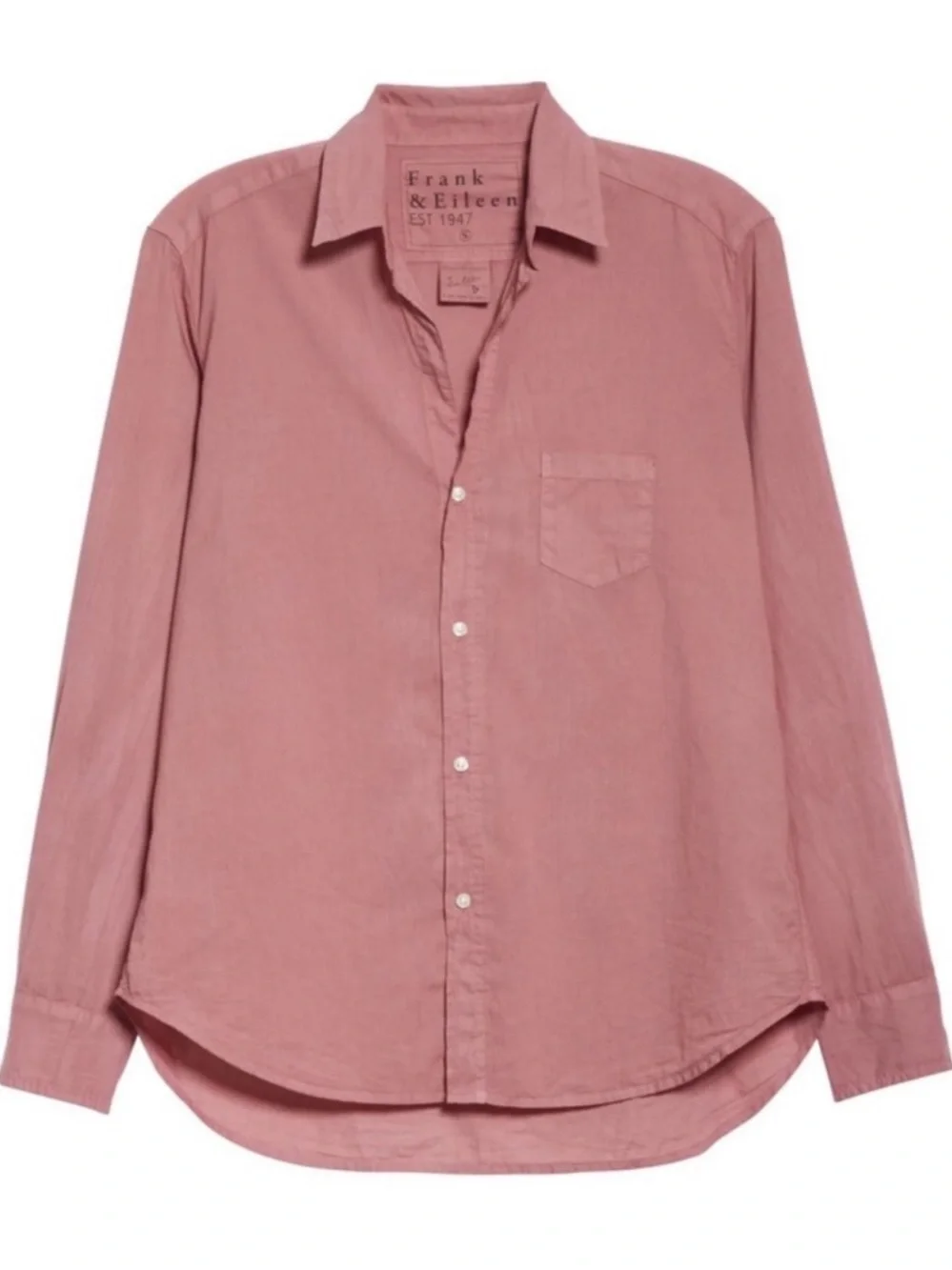 Frank and Eileen Button Up Shirt Small Pink Cotton Collared Quiet Luxury Casual - Picture 10 of 10